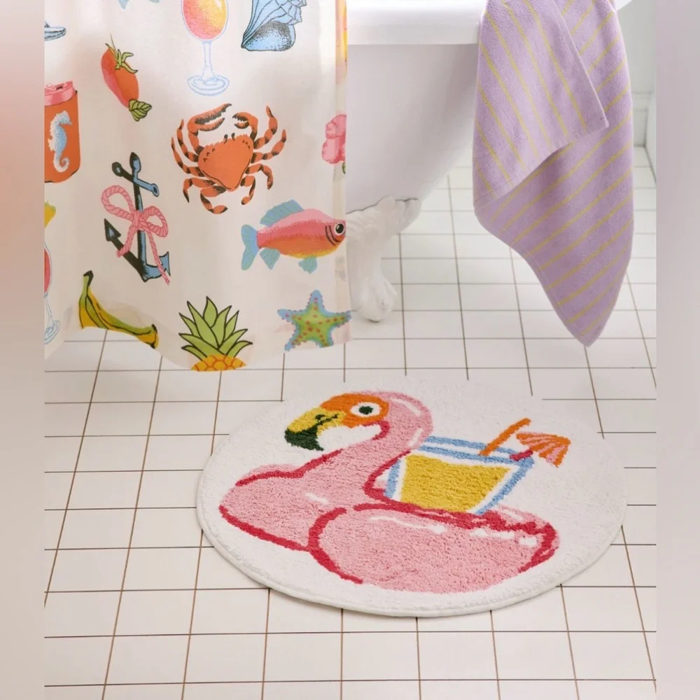 Urban Outfitters Pink Flamingo Bath Mat